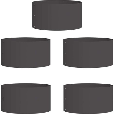 Maison Exclusive - Anillo para maceta 5 pcs Negro 40 x 40 x 20 cm (1/5)