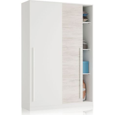 Armario 2 Puertas - Dormitorio Blanco Envejecido 50x200h cm (1/10)