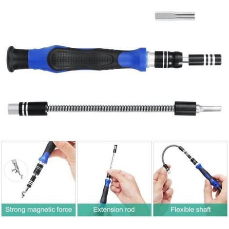 Tournevis Precision - Kit Magnétique 86 Pièces - Pour Réparation iPad iPhone PC Smartphone Montre - 60 Embouts - 1 Unité (1/4)