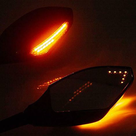 Rétroviseurs Moto Style Course avec Clignotants LED pour CBR 600 F3 F4 F4i, Miroirs Arrière Universels, Kit de 2, Noir (1/5)