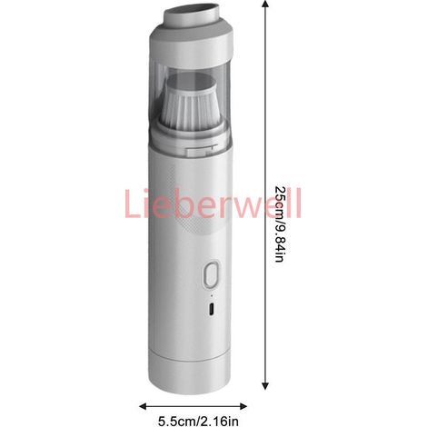 Aspirateur sans fil de voiture Portable pour les détails de voiture 200W 19000Pa sans fil Rechargeable avec accessoires de sac de cordon voiture,White