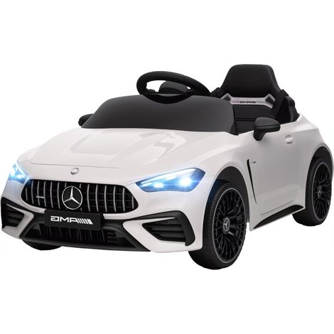 Auto elettrica per bambini, stile Mercedes-AMG con telecomando parentale e musica MP3, in plastica e metallo 99x55x43 cm, Bianca (1/5)