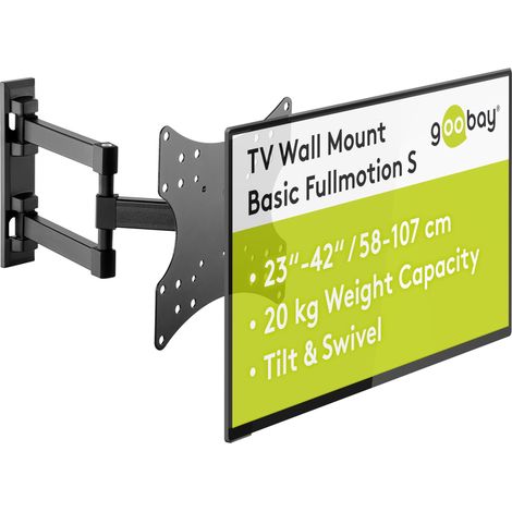 Support TV Mural Orientable 23-42 Pouces 90° Inclinable VESA 200x200 Jusqu'à 20 kg - Orientation Totale S - 49715 (1/5)