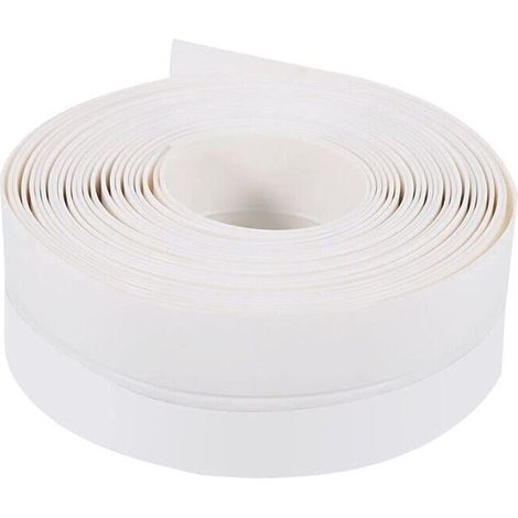 Bande d'étanchéité autocollante en caoutchouc de silicone pour porte et fenêtre - 3,5 cm de large - Étanche - Coupe-vent - Anti-poussière - Insonorisant - 5 m (blanc) A (1/4)
