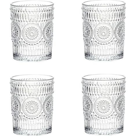 Set De Verres Romantiques 250ML, Verrerie Vintage pour Jus, Boissons, Bières, Cocktails (250ml) (1/5)