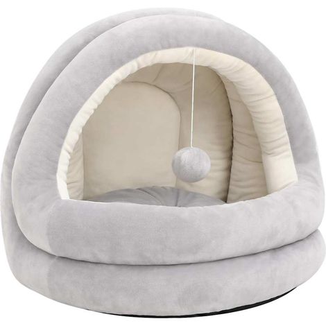 Maison Exclusive - Lit pour chat 40x40x35 cm Gris et crème (1/5)