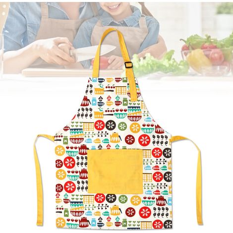 Gepolsterte, dicke Baumwollschürze mit Taschen für Küche, Haushalt, Kinder und Eltern (1/5)