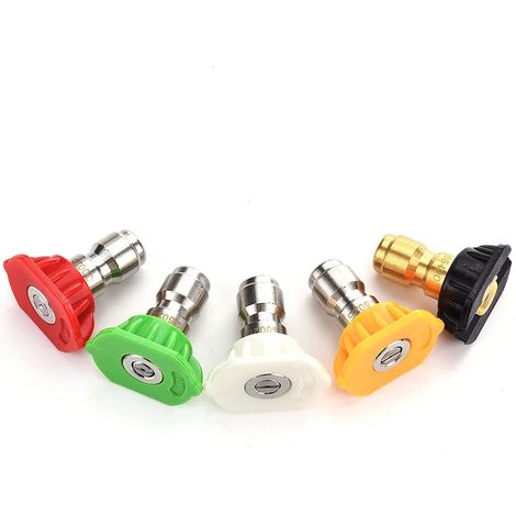 Embouts de Buse Haute Pression avec Angles Multiples, Lot de 5 Buses de Pulvérisation pour Lavage Auto, Raccord Rapide 1/4", 9,5 L/min, 280 bar (1/5)