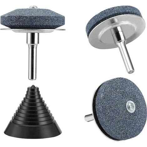 3 Pièces Affûteur De Tondeuse À Gazon, Affûteur De Tondeuse Jardin Lame De Tondeuse À Gazon Broyeur Perceuse Electrique Affûteuse D'Outils, Accessoire Forage De Fichier Rotatif (1/5)