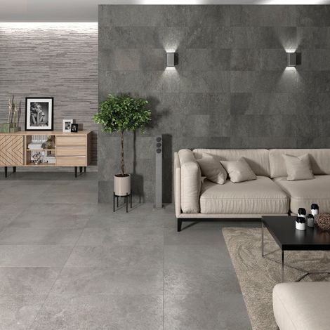 Grès cérame - URBAN STONE - ANTHRACITE - Naturel - 59,2x59,2x1cm (1/5)