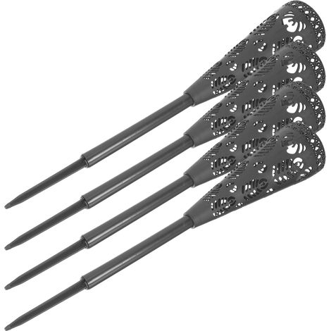 Vases Commémoratifs Accessoires Funéraires Solides en Plastique Noir Lot de 4 avec Pointe pour Cimetière pour Fleurs Fraîches et Artificielles, Adaptés aux Tombes (1/5)