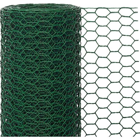 Chicken Wire Mesh 5m x 0.4m, Yihosuma PVC Coated Chicken Wire Netting Galvanized Hexagonal Wire Mesh Fencing Roll for Craft Projects Garden Home Decors (1/5)