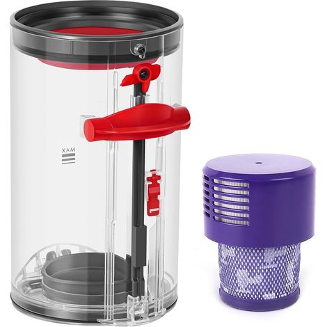 Transparenter Staubsammeltopf für Dyson V10 SV12 SV13 SV27 Staubbehälter, Enthält HEPA-Filter, für Dyson Staubsauger Zubehör Ersatzteile Aufsatz, Staubsaugereimer für Dyson Staubsauger Ersatzteile (1/5)