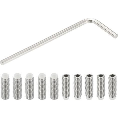 M4x12mm Vis Sans Tête Nylon, 10Pcs en Acier Inoxydable 304 Boulon Tête Hexagonale Métrique Six Pans Creux, Antidérapant, Entraînement Hexagonal Interne avec Clé Six Pans (1/5)