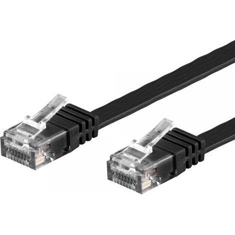 Techly Professional Cavo di Rete Patch Piatto in Rame Cat.6 Nero UTP 0,5m (1/4)