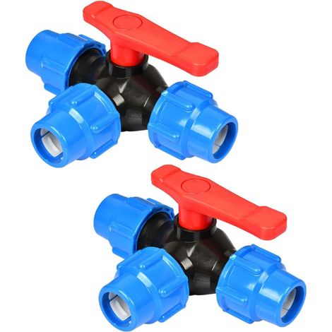 2Pcs Raccords en Polypropylène pour Tuyau PE 25 mm, Connecteur en PP pour Tuyau d'eau Connecteur de Serrage pour Tuyaux Raccords de Plomberie Adaptateur Vanne T pour Flexible (1/5)