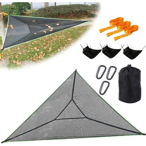 Hamac Triangle Hamac Portable Multi-Personnes 3 Points Design Capable de Tenir 2-3 Adultes, pour Voyage, Cour, Camping- Noir-280x280x280CM (1/5)