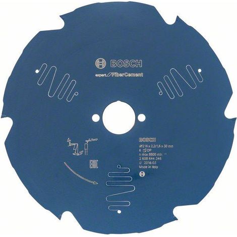 Lama per sega circolare OD 216mm Z.6 TCG trapano 30mm taglio W.2.2mm HM BOSCH