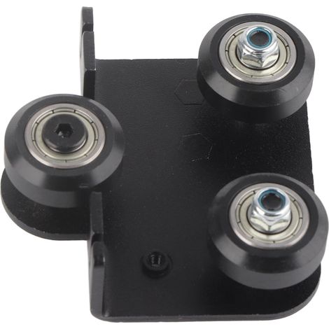Schwarze hintere Metallstützplatte für den Extruder des Ender3 V2 3D-Druckers, mit Riemenscheibe (1/5)