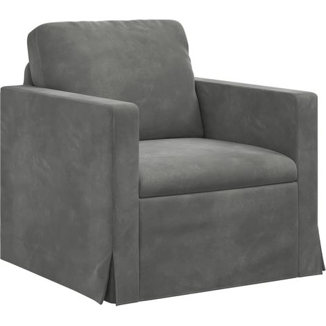 Sofa Dark Grey 78 x 78 x 80 cm Velvet vidaXL (1/5)