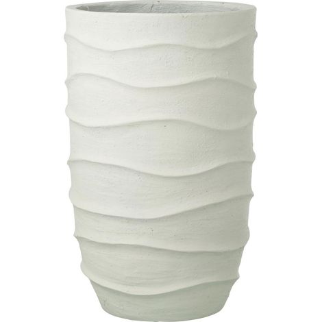 Cache-Pot Déco en Ciment "Roca" 53cm Blanc (1/2)