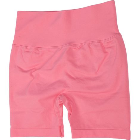 Short de yoga taille haute gainant pour femme, doux et respirant, effet ventre plat, idéal pour la course et le sport, rose, taille L. (1/5)