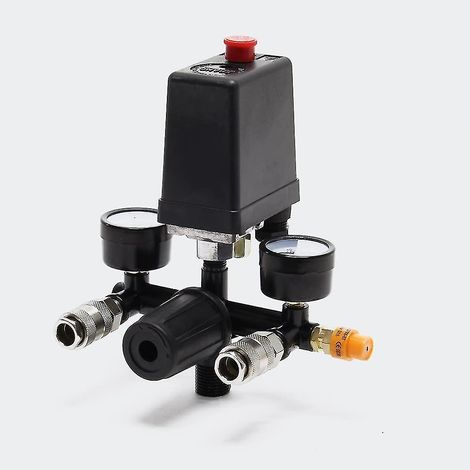 Régulateur de pression avec pressostat pour compresseur, pressostat à 2 affichages (1/4)