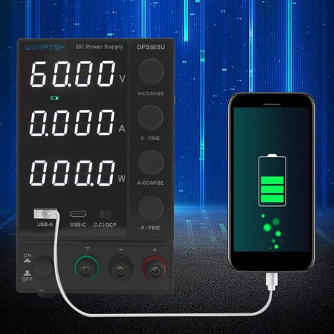 DPS605U 0-60V 0-5A DC-geregelte Netzgerät Labornetzteil DC Stromversorgung Digitalanzeige Einstellbar 4-stelliger LED-Anzeige 300W (1/5)