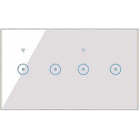 Interrupteur mural intelligent Wi-Fi 10 A, panneau tactile en verre, interrupteur sans fil, télécommande sans fil 4 voies (1/4)