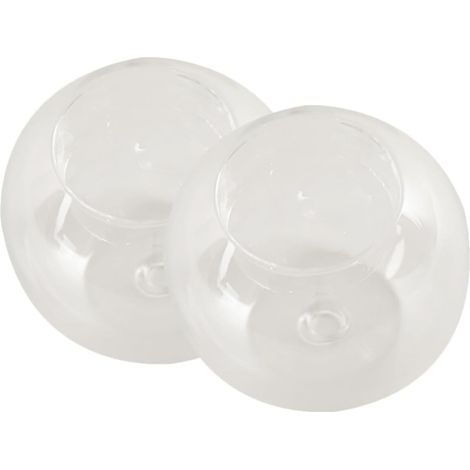 Bougeoirs Ronds en Verre Transparent Support Décoratif Simple et Délicat 2pcs Maison Festival pour Bougies Chauffe-Plat pour Créer Une Ambiance Romantique (1/5)