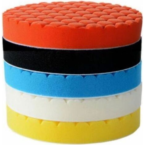 Lot de 6 disques de polissage 125 mm – Éponge premium flexible – Pour polissage automobile et surfaces délicates – Couleurs assorties (1/5)