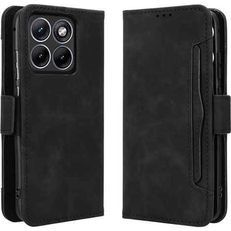 Funda tipo libro para Motorola Edge 70 Fusion, con ranura para tarjeta, color negro. (1/5)