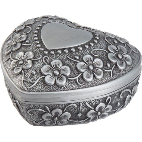 Boîte à bijoux coeur vintage - Petit organisateur de bague/boucle d'oreille/collier antique (1/4)