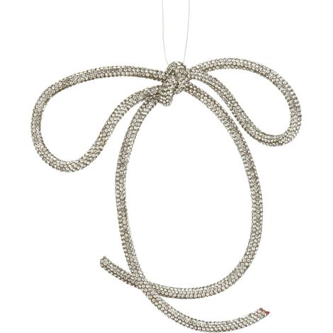 Pendente fiocco con perline 23,5 x 17 x 0,5 cm argento Peraga Christmas