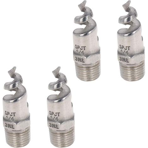1/2BSPT Lot de 2 buses pulvérisation en acier inoxydable 316 avec filetage mâle et cône spirale Finition polie - 4Pcs 1/4BSPT (1/5)