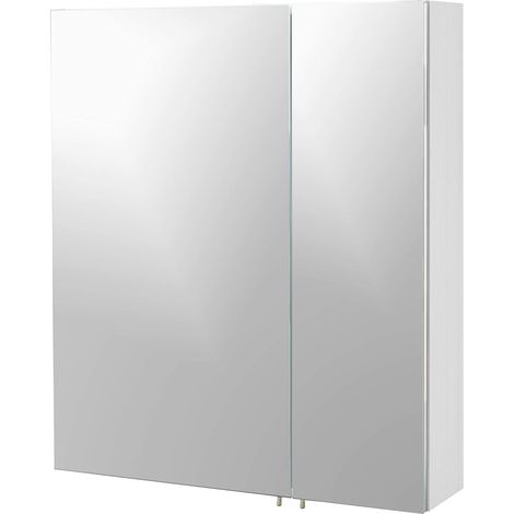 Schildmeyer Basic - Armadietto a specchio, in metallo, vetro, 60 cm, bianco (1/3)