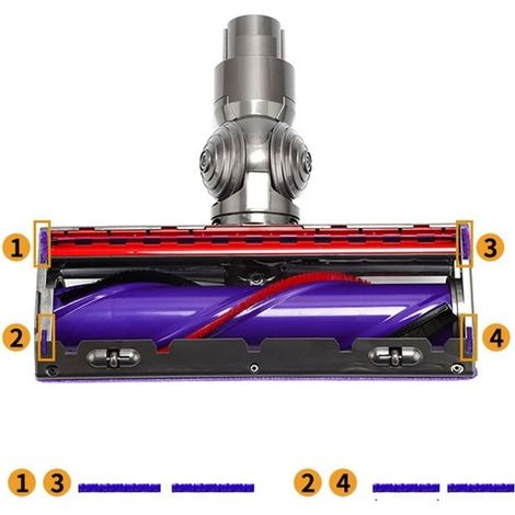 Bandes peluche douce - HAWUJ - 4 pcs - pour Dyson V8/V10 (1/5)