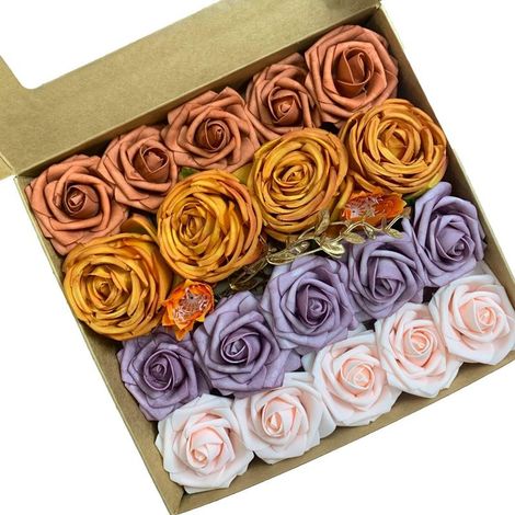 Fleurs artificielles (orange et rose) pour mariage (combinaison de fleurs artificielles) (1/5)