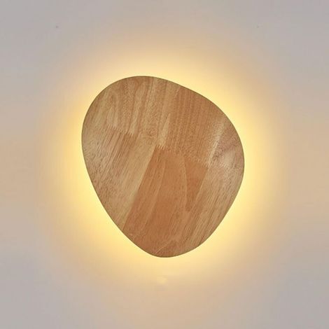 Applique murale en bois LED 3000K – Design nordique géométrique – Éclairage mural moderne pour salon et chambre – Matériaux bois et fer
