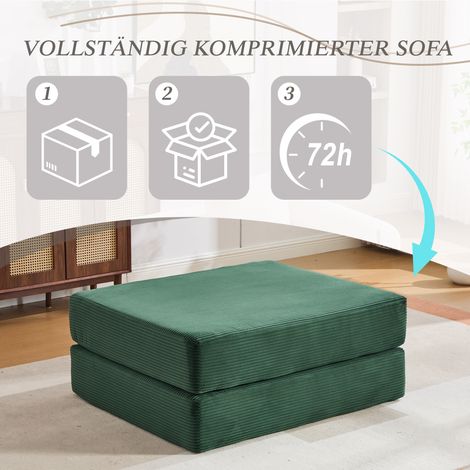Fauteuil en velours côtelé à cadre métallique ergonomique. Rembourrage épais avec poche latérale et coussin,design modulable pour tout intérieur. (1/5)