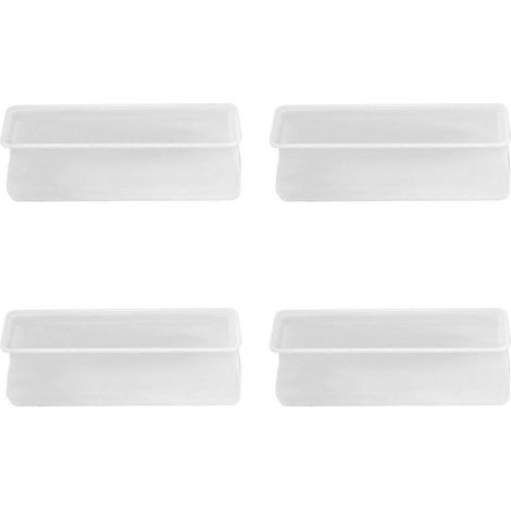 Lot de 4 protège-pieds de lit carrés (blancs) (1/5)
