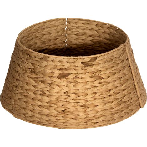 HOMCOM falda para Árbol de Navidad, collar de Árbol de Navidad de 60 cm de jacinto de agua, trenzado a mano para fiestas, decoración festiva, natural (1/5)