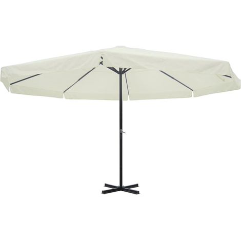 vidaXL Parasol White Aluminium 500 cm