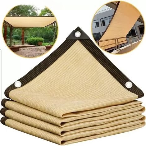 Filet d'ombrage beige (2 x 3 m), Protection UV, abri de jardin, pare-soleil extérieur, maille, pare-soleil en PEHD, mobilier de jardin (1/5)
