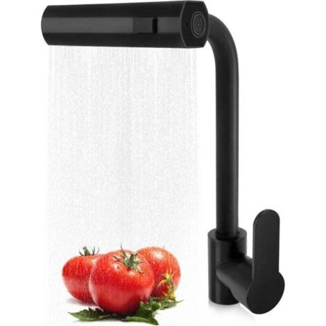 Kitchen Faucet with Pull-Out Sprayer, Stainless Steel Waterfall Kitchen Faucet, Single Handle Kitchen Sink Faucet with 3 Functions