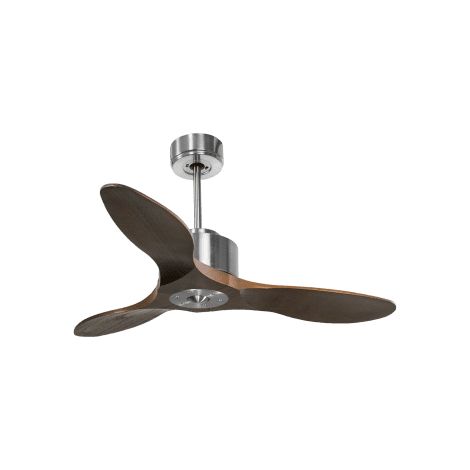 Modulo Regular Ring  - Super destratificateur et ventilateur DC 106 cm chrome pales bois sombre sans Lumière  15 à 20 m² (1/5)