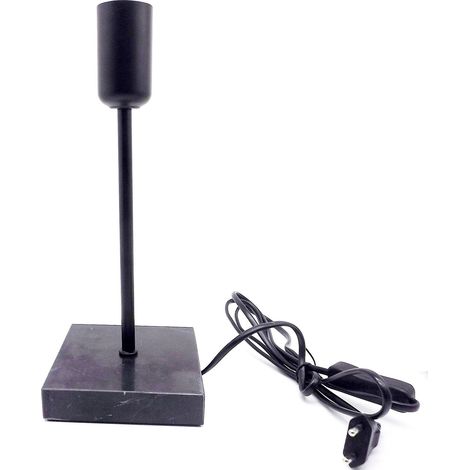 Lampada da Tavolo Base Marmo con Portalampade Nero E27
