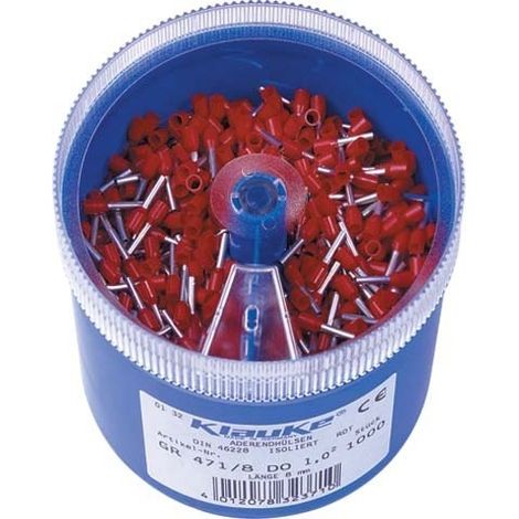 Klauke GR4718DO Assortimento Capicorda 1 mm² Parzialmente isolato Rosso 1000 Parti