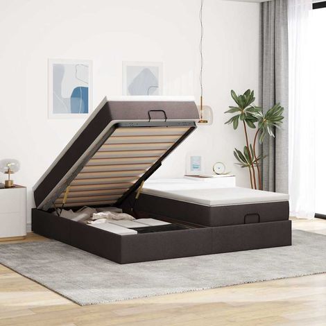 Ottoman-Bett mit Matratzen Dunkelbraun 180x200 cm Stoff (1/5)