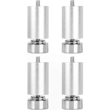 Pieds métalliques robustes et réglables à filetage M10, compatibles avec les meubles, lits, tables et armoires (lot de 4), 66-69 cm, argentés, 15 cm (1/5)